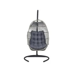 Beliani Hangstoel SESIA - Grijs Polyester, Pe Rotan 9 Beliani Hangstoel SESIA - Grijs Polyester, Pe Rotan -Tuinstoelen Winkel 4ec4e740c85e4b768d5972423f26bdbc