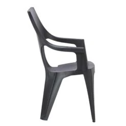 Keter - Stapelstoel Dante Hoge Rug - Donkergrijs - 89x57x57 Cm -Tuinstoelen Winkel 50100437 8000