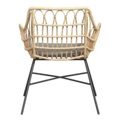 Le Sud Loungestoel Grimaud - Zwart/naturel - 82x70x67 Cm -Tuinstoelen Winkel 50105173 0900