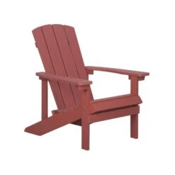 Beliani Tuinstoel ADIRONDACK - Rood Kunsthout -Tuinstoelen Winkel 6d01865fb12c4aeb994d15b3cbe6ef71