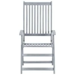 VidaXL Tuinstoelen 2 St Verstelbaar Massief Acaciahout Grijs -Tuinstoelen Winkel 74672dc1b00d4da6bbfccdd712eb0f00