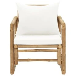 VidaXL Tuinstoelen 2 St Met Kussens Bamboe -Tuinstoelen Winkel 98fd072f9404468cb116f8f94d2570f3