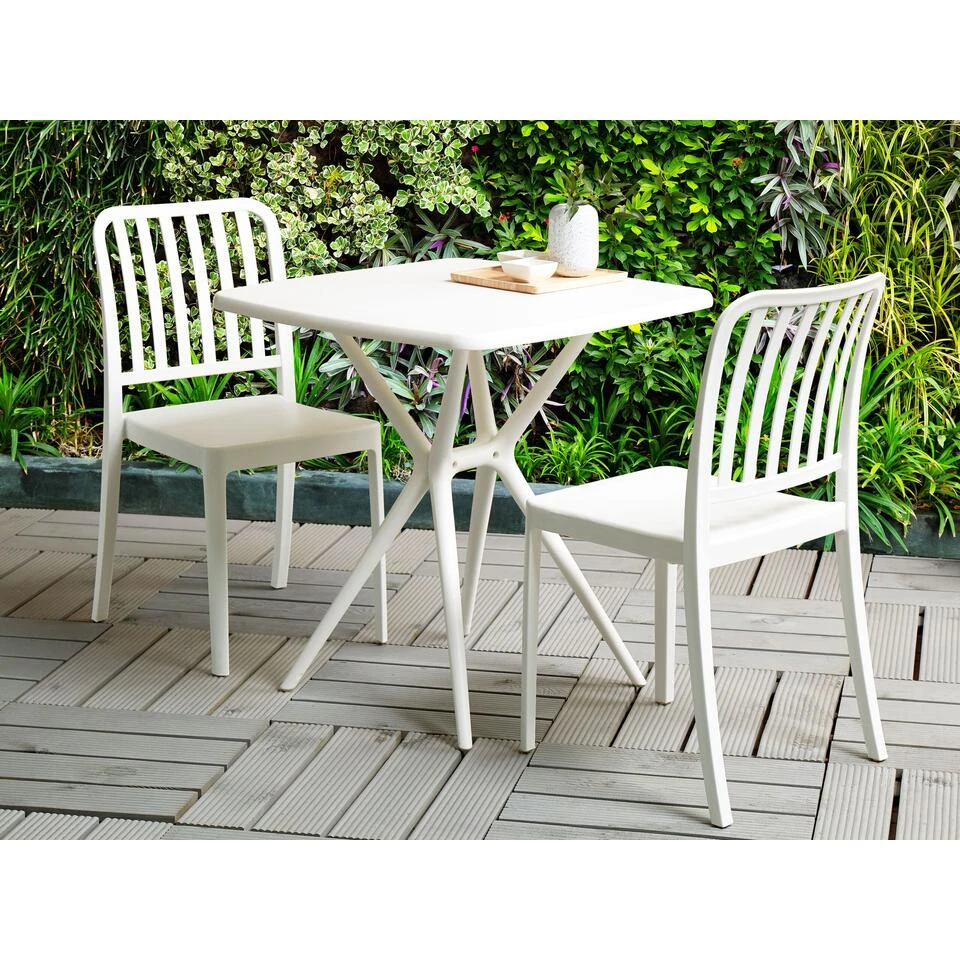 Beliani Tuinstoel SERSALE - Wit Synthetisch Materiaal 4 Beliani Tuinstoel SERSALE - Wit Synthetisch Materiaal - Afbeelding 2