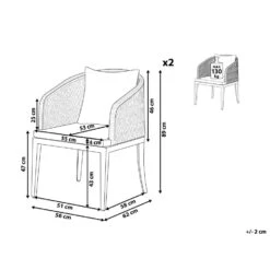 Beliani Tuinstoel LIPARI - Grijs Aluminium -Tuinstoelen Winkel c65e447165f348f59f0906a5a3be9e6e