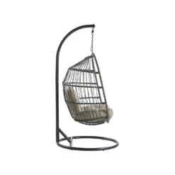 Beliani Hangstoel ALBA - Zwart Pe Rotan -Tuinstoelen Winkel cff6051a3147445c99ae06a82c98a069