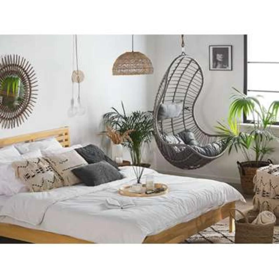 Beliani Hangstoel PINETO - Grijs Pe Rotan 5 Beliani Hangstoel PINETO - Grijs Pe Rotan - Afbeelding 3